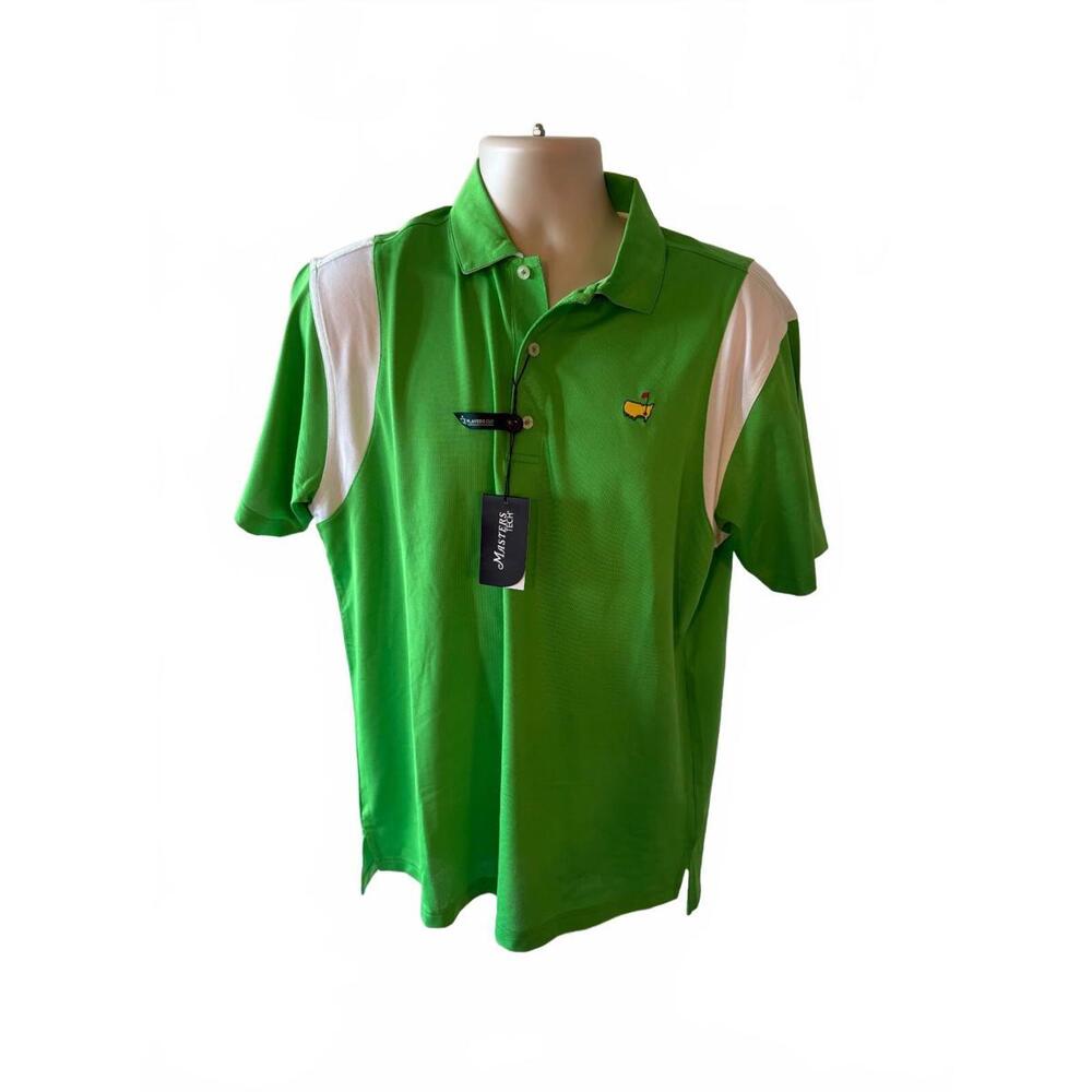 MASTERS TECH GREEN‎ POLO MENS MEDIUM NEW WITH TAGS GREEN